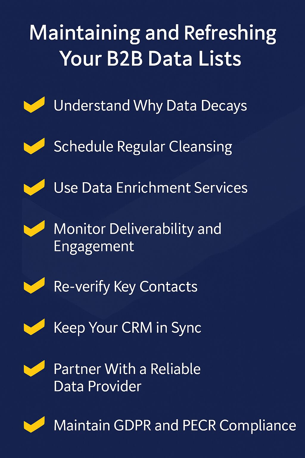 refreshing b2b data lists